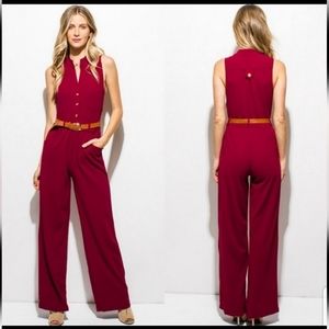 Burgundy jumpsuit xtaren
